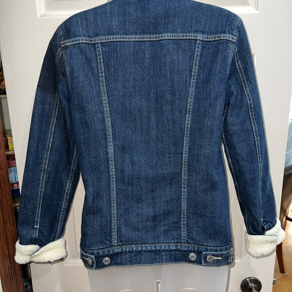 Levis Womens Sherpa Trucker Jacket Denim Blue Size S - Picture 8 of 12